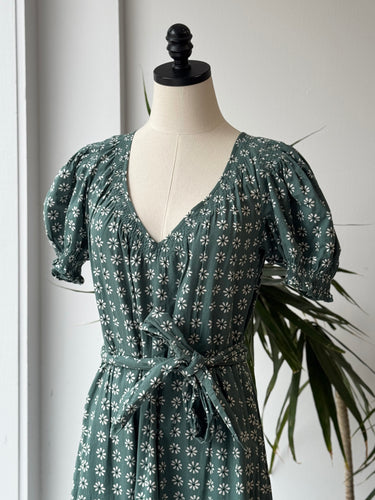 The Great NWT The Dakota Dress in Green Floral, 0/XSmall