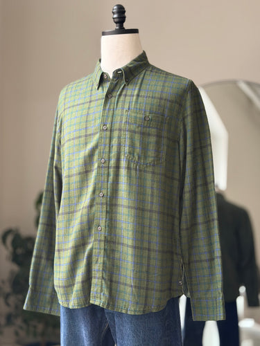 Toad & Co Green Plaid Shirt, Large