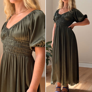 La Ligne Samantha Dress in Deep Olive, Medium