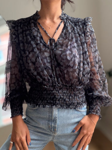 Free People Sheer Floral Blouse, large
