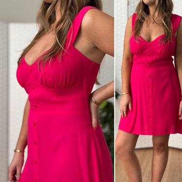 Reformation Hot Pink Sweetheart Mini Dress AS IS, 10
