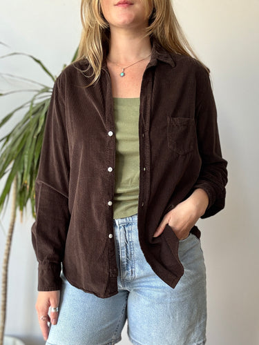 Frank & Eileen Eileen Corduroy Button Down in Brown, Medium