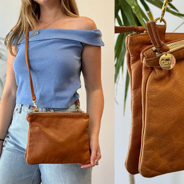 Clare V Cognac Crossbody Bag