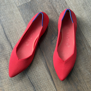 Rothy's Red Pointed Toe Flats, 7
