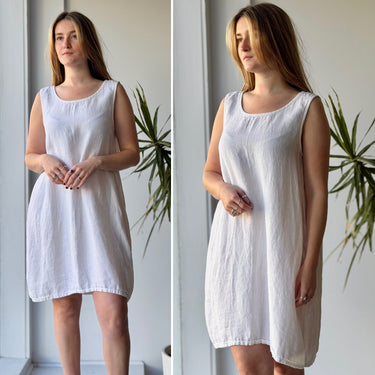 CP Shades White Linen Tank Dress, Medium