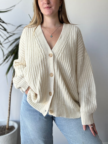 Jenni Kayne NWT Alpaca Cocoon Cardigan in Ivory, Large
