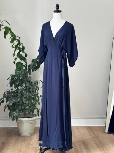 Reformation Navy Wrap Dress, Medium