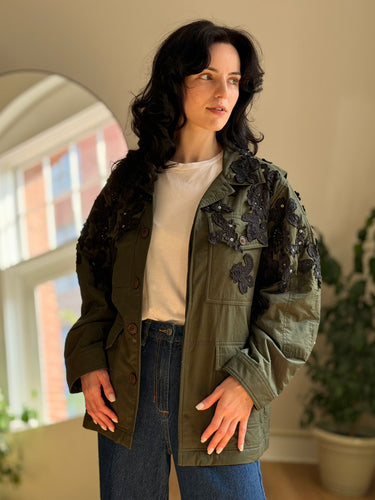 Sea NY Sabine Embroidered Utility Jacket, Small