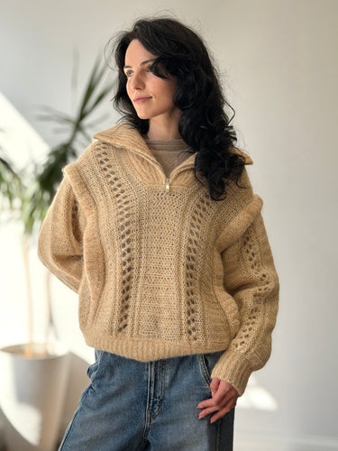 ba&sh NWT Balazo Half Zip Mohair Sweater, 2/Medium