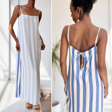 Mara Hoffman Sena Blue and White Striped Dress, XSmall