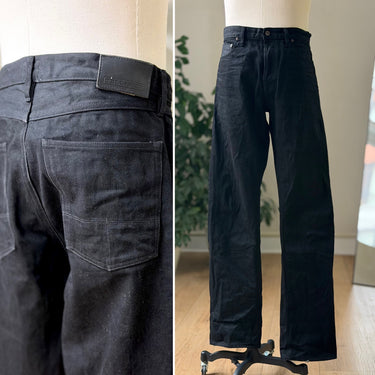 Tellason Black Denim Jeans, Men's 36