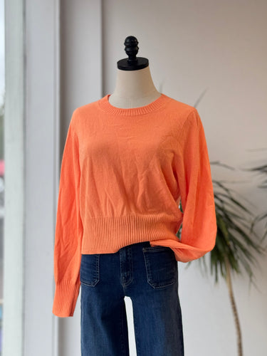 J. Crew NWT Cashmere Cropped Orange Sweater , Medium