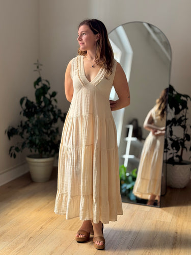 Anaak Gauzy Peach Maxi Dress, 0