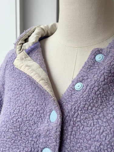 Outdoor Voices AS IS Purple Teddy Fleece Pullover - missing snaps, Small