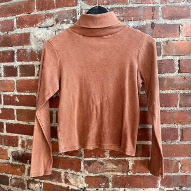 Maria Stanley Rust Ribbed Turtleneck, Medium