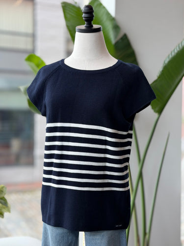 Saint James Navy Sleeveless Sweater, US 8