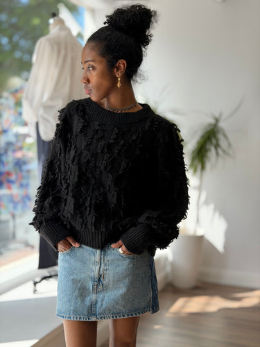 Eleven Six AS IS Black Hally Sweater, Medium