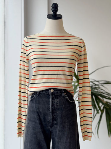 Demylee Wool Stripe Lightweight Sweater, Small
