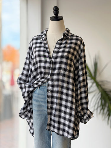 Grayson Black & White Plaid Button Up, 5/XLarge