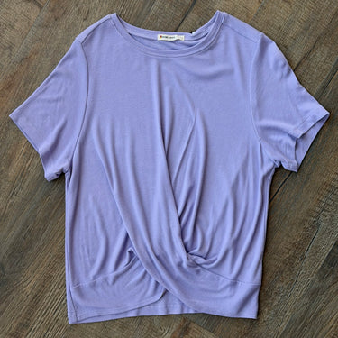 Marine Layer Purple Faux Wrap Tee, Large