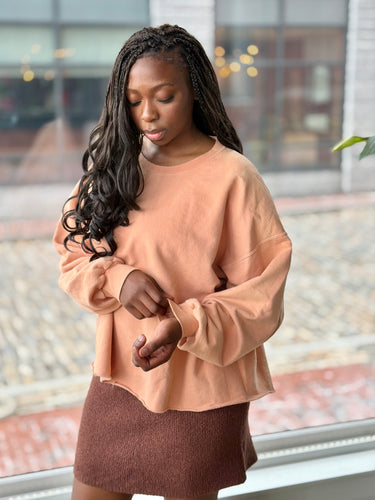 Rachel Comey Peach Distressed Sweatshirt, XS/S