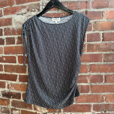 Nation Los Angeles Black Pattern Tie Shoulder Tank, Medium