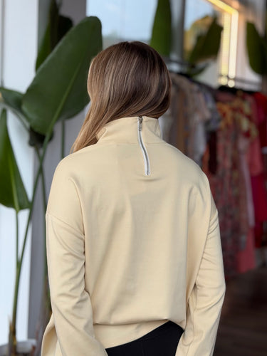 Emerson Fry Pale Yellow Zip Back Top, Medium