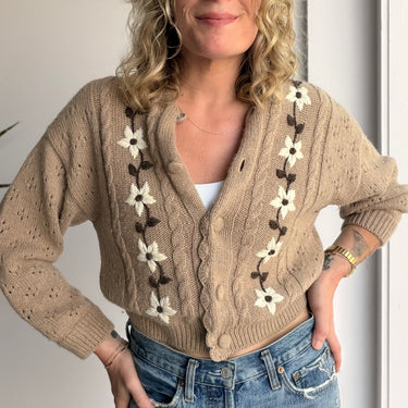 Christy Dawn Clover Cardigan in Fawn, Small
