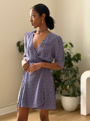 Reformation Lucy Dress in Purple Floral, Medium