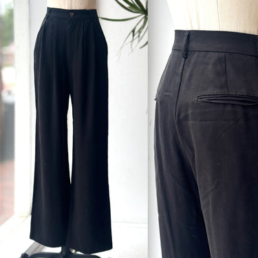 Reformation Black Pleat Wide Leg Pants, 6 petite