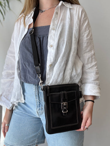 Coach Runway Black Leather Crossbody Bag