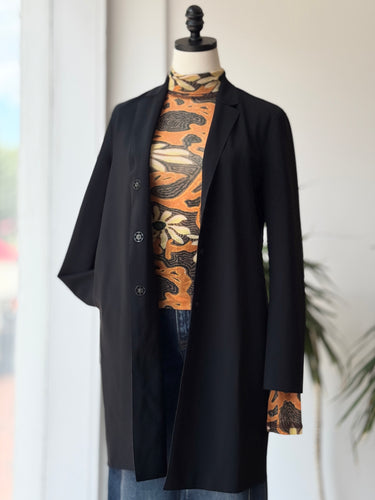 Harris Wharf London Black Long Jacket, 40