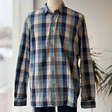 Made & Crafted Levi's Blue Plaid Button Up, Men's 5/XXL