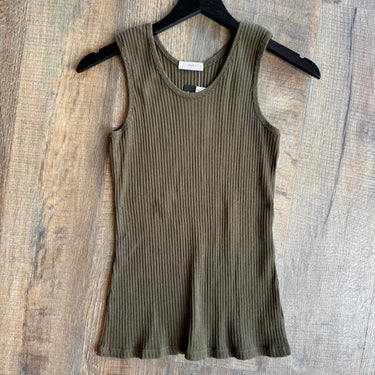 Lisa B Green Ribbed Tank, Large