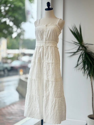 Gap X Doen NWT White Eyelet Tiered Dress, XXS