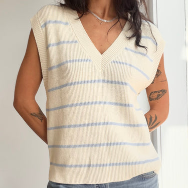 Reformation Janey Stripe Knit Vest, Small