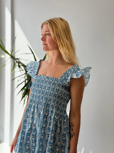 Hill House NWT The Elizabeth Nap Dress in Blue Floral, XLarge