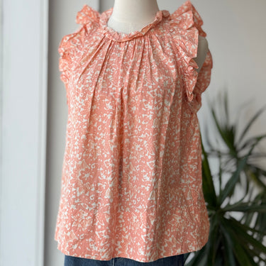 Ulla Johnson Pink Pattern Ruffle Top, 4