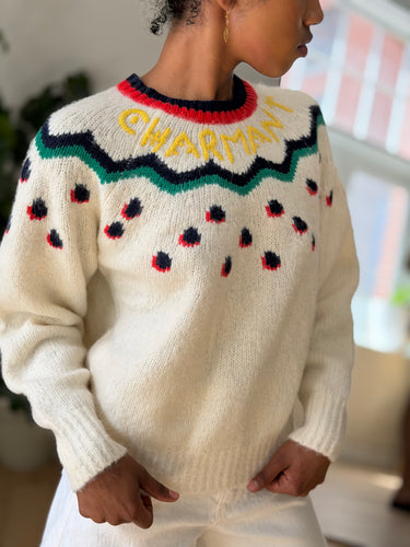 Clare V Charmant Fair Isle Sweater, Small