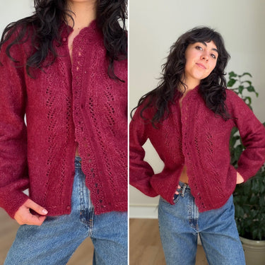 Sezane Angie Cardigan in Burgundy, Large