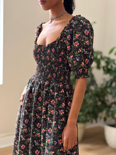 Hill House Louisa Nap Dress in Multi Berry Crepe, Small