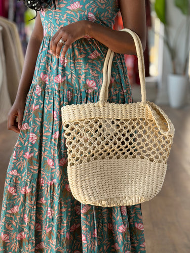 No Label Straw Market Tote