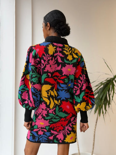 Farm Rio AS IS Tropical Garden Sweater Dress - pilling, XSmall