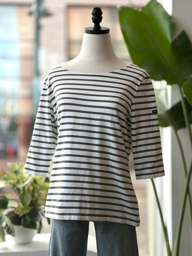 Saint James Sage Stripe Boat Neck Shirt, US 12