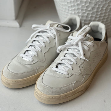 P448 NEW Bali Sneakers in White & Metallic, 42