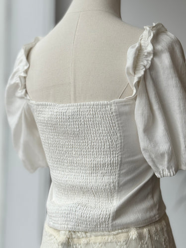& Other Stories Ivory Sweetheart Crop Top, 4