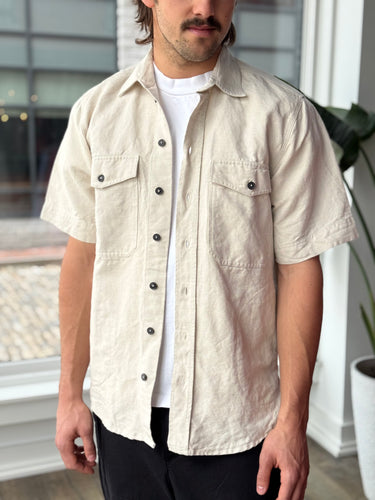 Hansen NWT Short Sleeve Flax Shirt, Men's Small