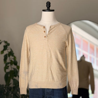 J.Crew AS IS Beige 3 Button Pullover Sweater, Men's Small
