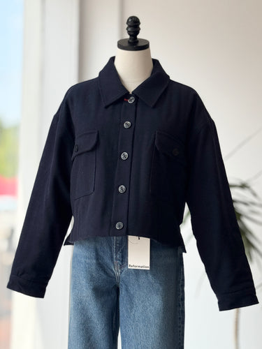Clare V X MONOPRIX Wool Cropped Insulated Jacket , Medium