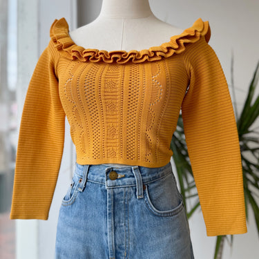 Alice McCall Tumerica Ruffle Crop Top, 2